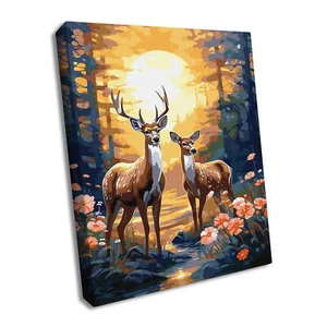 Ideyka Painting by Numbers kit Graceful reindeers KHO6602 - Picture 1 of 2