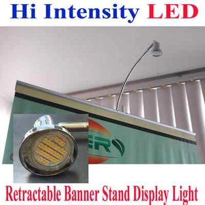 LED Display Light Banner Stand Lamp Retractable Roll Up Trade Show Booth Clamp - Picture 1 of 6