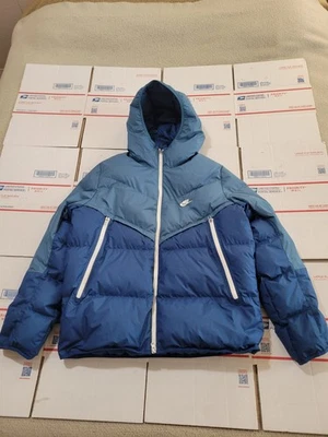 Nike Storm-Fit Windrunner Hoodie Down Parka Jacket Rift Blue DD6795-415 Men's L - Image 1 of 4