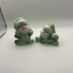 Coppia di Babbo Natale vintage in ceramica - Foto 1 di 3
