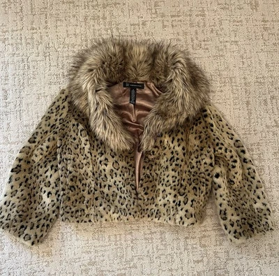 Chaqueta corta Inc International Concepts imitación leopardo guepardo M   Foto 1 de 4