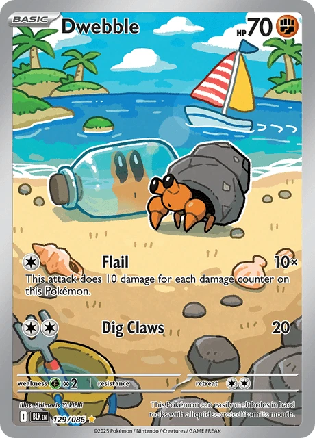 Pokémon TCG Dwebble 129/086 Illustration Rare Scarlet & Violet Black Bolt NM/M - Image 1 of 1