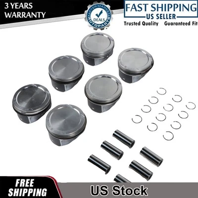 6x B6324S Engine Piston & Rings Set For Volvo S80 XC60 XC90 Land Rover LR2 3.2L - Image 1 of 4