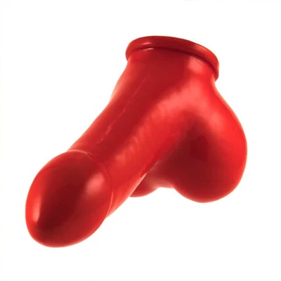 TOYLIE Latex Penishülle S mit Hodensack Rot Schaft: 11,5cm Penis Hülle Latexkleidung