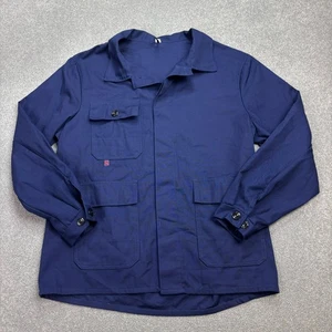 French Jacket Adult Large Blue VTG Military Canvas Workwear Utility Chore Men - Picture 1 of 8