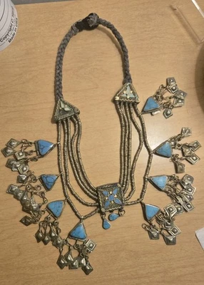 Urban Outfitters Vintage Silk Road Turquoise Tribal STATEMENT Necklace RETIRED - Image 1 of 4