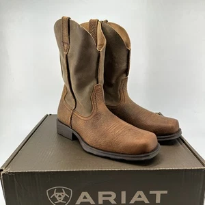 Ariat Rambler Botas Western Marrón Bomber Para Hombre Talla 10 Puntera Cuadrada Cuero - Imagen 1 de 10