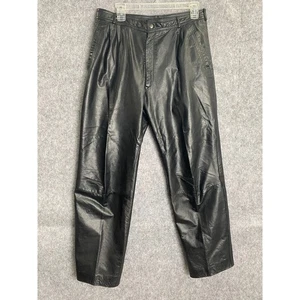Vintage Sundance Leathers 36 Black Pants Vintage Flawed Mid Rise Rockstar Moto - Picture 1 of 15