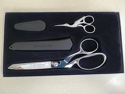 Vintage Set of Gingher Dressmaker Shears & Embroidery scissors, Silver - Image 1 of 4