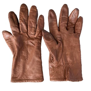 vintage 1970s hickok men’s brown leather gloves wool lined made in philippines - Picture 1 of 3