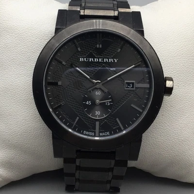 Часы мужские Burberry City серые 42 мм серебристые BU9902 черные новый аккумулятор 7,25 дюйма - Изображение 1 из 4