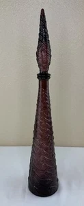 Empoli Amethyst Purple Genie Bottle Decanter 22" Wave Pattern Art Glass MCM Vtg - Picture 1 of 5