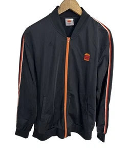 Burger King Herren Schwarz Bomber Track Employee Reißverschluss Jacke Größe Medium - Bild 1 von 4