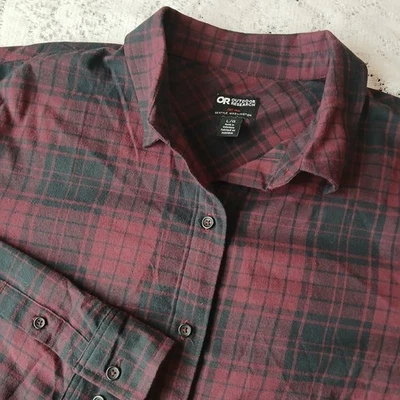 Camisa de franela Outdoor Research Kulshan para mujer grande roja bolsillos a cuadros chaqueta Foto 1 de 4