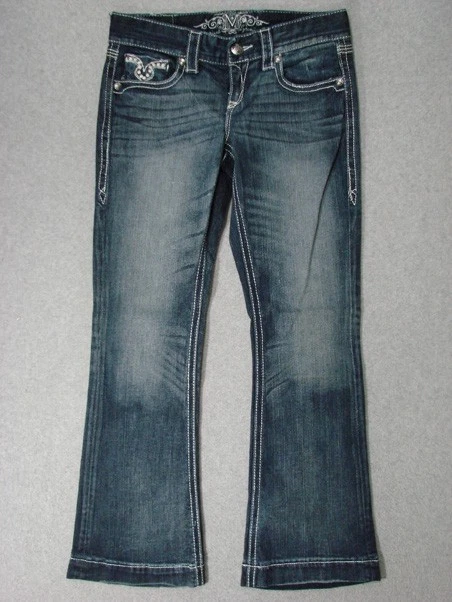 TE01450 **MAURICES** VAQUEROS ACAMPANADOS PARA MUJER talla 3/4S AZUL OSCURO; ¡BONITOS JEANS! Foto 1 de 4
