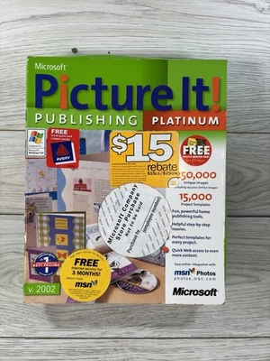 Picture It Software Photo Editing Project Card Microsoft Publishing Platinum '02 - Image 1 of 4
