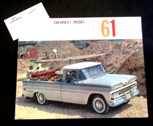 Vintage 1961 Chevrolet Trucks Händlerprospekt mit technischen Daten Sandy Merlino Renton WA - Bild 1 von 7