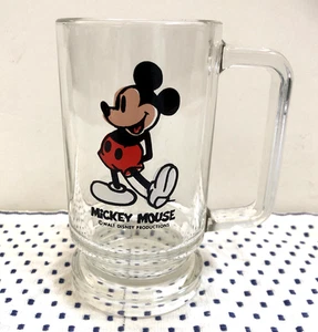 Walt Disney Productions Mickey Mouse Clear Glass Mug Coffee Cup Stein Footed - Bild 1 von 8