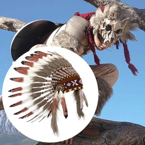 Indianerhut für Erwachsene Kopfschmuck für Halloween Cosplay Party Kostüm - Bild 1 von 6