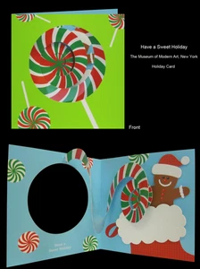POP-UP Lollipop & Gingerbread Man "Have a Sweet Holiday" MoMA Christmas Card - Picture 1 of 1