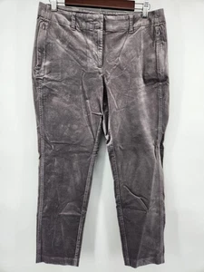 J. Jill Essential Pantalone Donna 10P - Grigio Cenere Pull On Nuovo con etichette Lucido Ufficio Data - Foto 1 di 10