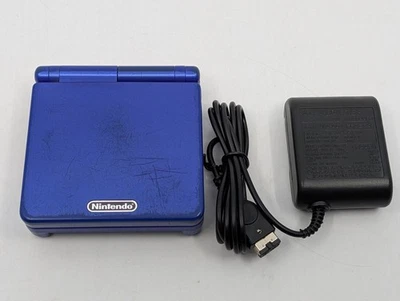 Nintendo Game Boy Advance SP AGS-001 Azurite Blue Tested Working w/ AC adapter - Image 1 of 4