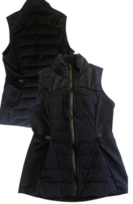 Chaleco Lululemon 8 Down For It All Negro 700 Relleno Plumón de Ganso Puffer Run W4AQLS Foto 1 de 4