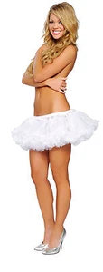 Sexy Halloween Costume Accessory White 12" Mini Crinoline Petticoat Skirt - Picture 1 of 1