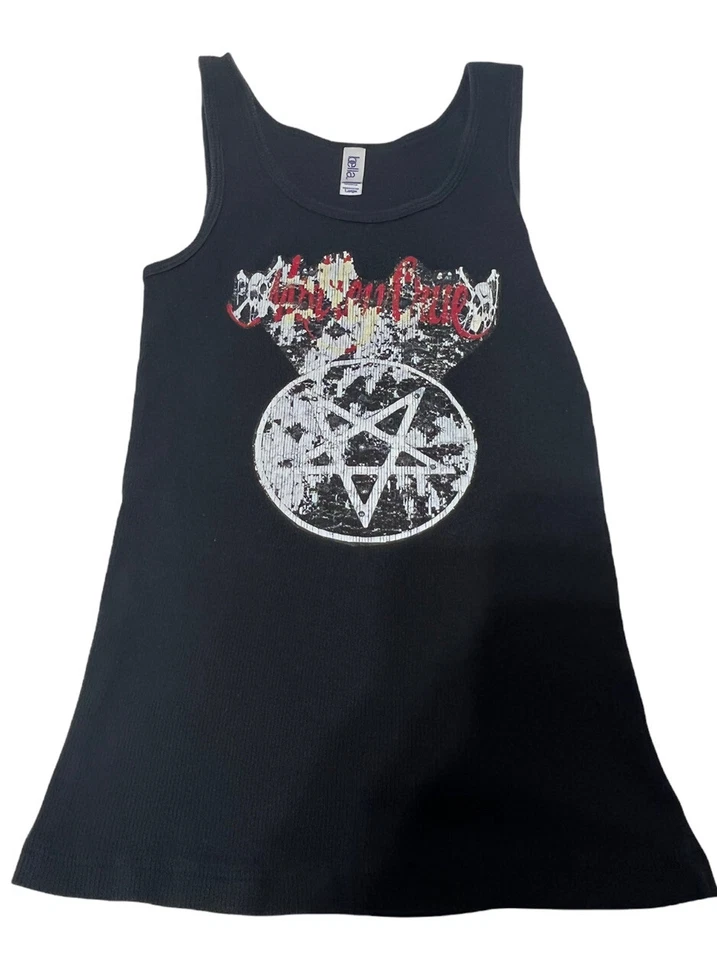 Camisetas sin mangas Motley Crue Rock Roll VERDADERAS vintage para mujer NEGRAS HECHAS EN EE. UU. GRANDES Foto 1 de 4