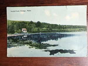 Vintage Postkarte, North Pond, Orange, Massachusetts MA - Bild 1 von 6