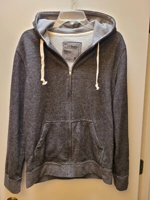 Urban Pipeline Speckled 灰色小号全拉链连帽衫,白色带饰。 二手状况完好 — 第 1/4 张图片