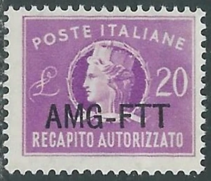 1949-52 TRIESTE A RECAPITO AUTORIZZATO 20 LIRE MNH ** - RE10-2 - Picture 1 of 1