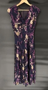 Vintage Jones New York Velvet Burnout Midi Dress Size 8 Silk Blend Fairy 90s y2k - Picture 1 of 9