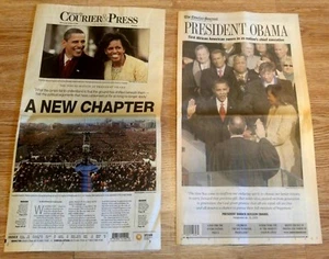 POSTEN VON ZWEI (2) BARACK OBAMA EINWEIHUNGSZEITUNGEN 21. JANUAR 2009 - Bild 1 von 1
