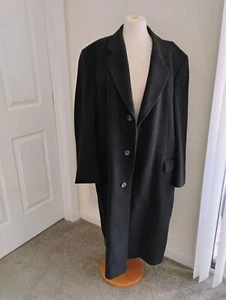 Di Silver Imported Cashmere Blend Long Overcoat Coat Mens 44L - Picture 1 of 8