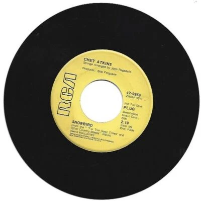 Chet Atkins - Snowbird / Chaplin in New Shoes 7" 45 RPM Promotional Single - Image 1 of 4