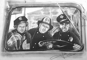 Three Stooges, 3 Stooges, Original Art COPY FIREMEN 2 - Picture 1 of 1