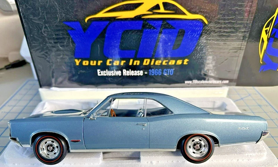 1/18 scale, YCID RELEASE #28, 1966 GTO in FONTAINE BLUE, 1-199 RELEASE! - Image 1 of 4