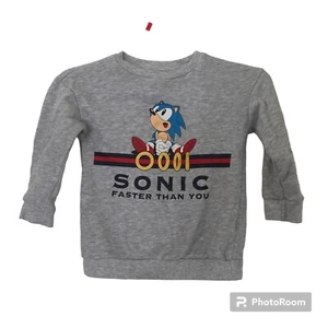 Sonic The Hedgehog Boys Faster Than You Sweatshirt Gray Xtra Small - Picture 1 of 10