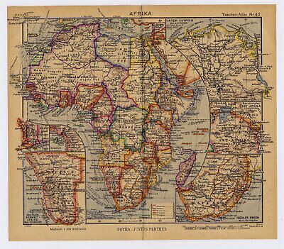 1943 Vintage Wwii Map Of Africa British French Former German Colonies Ostafrika • 26.61$