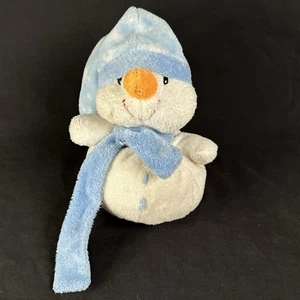 Ty Pluffies WINDCHILL Snowman Blue White Carrot Nose Plush Bean Bag 8" - Picture 1 of 6