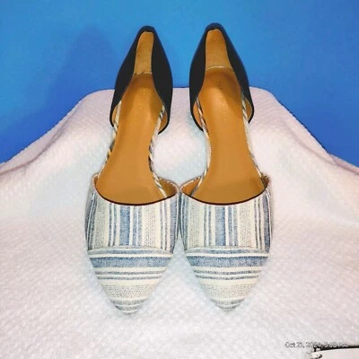 Sapatilhas Tommy Hilfiger Naree. Jeans azul marinho e listrado. Tamanho feminino 9,5M... - Imagem 1 de 4