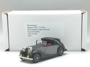 MINIMARQUE Metal Blanco 1947 Jaguar 3.5 Gota Cabeza Media Techo Dos Tonos Gris - Imagen 1 de 1