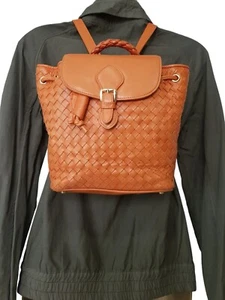 Vintage Auth Asprey London Woven Leather Backpack Adjust Straps Original dustbag - Picture 1 of 18