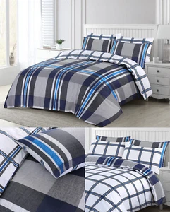JUEGO DE CAMA DE 3 PIEZAS ALGODÓN EGIPCIO EDREDÓN EDREDÓN EDREDÓN AZUL DOBLE REY SUPERKING - Imagen 1 de 9