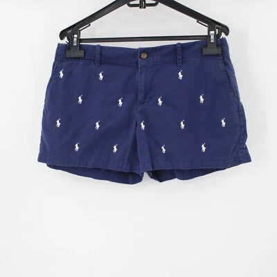 Polo ralph Lauren shorts women's 4 Embroidered white Pony Logo navy cotton 3.5" - Image 1 of 4