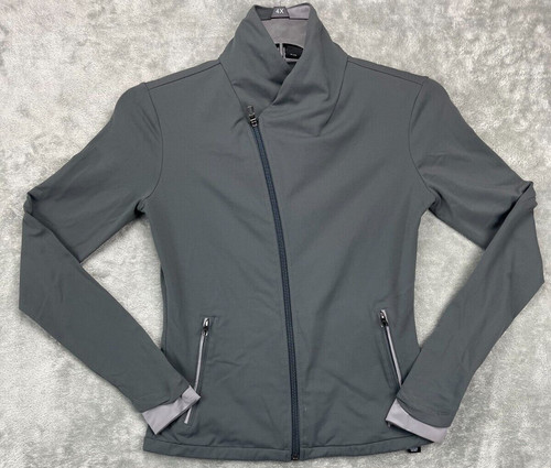 VETEMENTS Giacca a vento RLX Ralph Lauren donna asimmetrica zip misto nylon nero taglia S