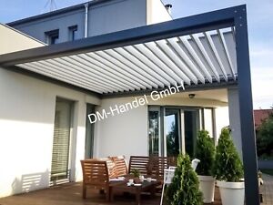 Terrassenüberdachung Aluminium 4,6x3,5m Pergola elektrisch Lamellendach Garten