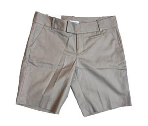 Pantalones Cortos Calvin Klein Mujer Caqui Talla 4 Mezcla de Algodón Tiro Medio Bolsillo para Monedas - Imagen 1 de 10