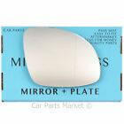 Right Driver side Wide Angle Wing door mirror glass for Skoda Yeti 09-17 +plate
